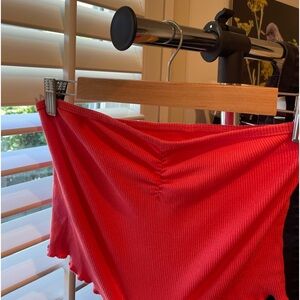 Tiny tube top, rosy red